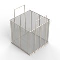 Anysizebasket Rectangular Wire Mesh Basket: 10Lx10Wx10H, 304 SS, 3/16 Rod Frame, Stacking Handles, Mesh: 4 x .063 TMT-100100100-A04S